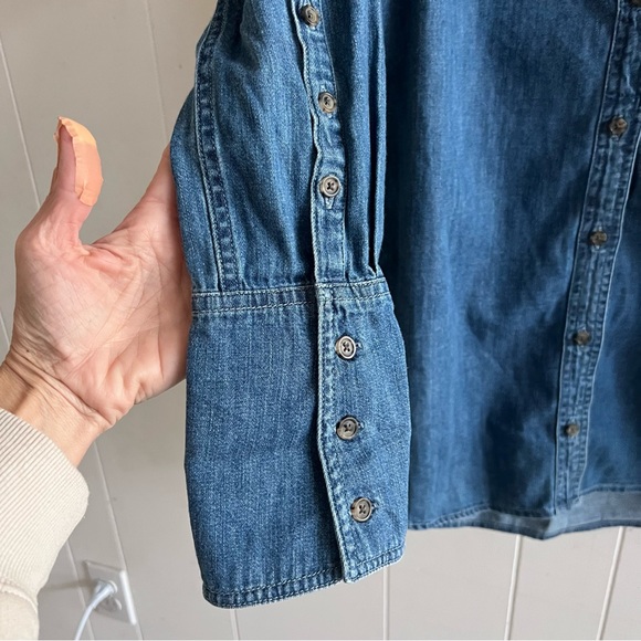 Equipment Femme Arlette Chambray Denim Button Down Tunic Top - Picture 7 of 13